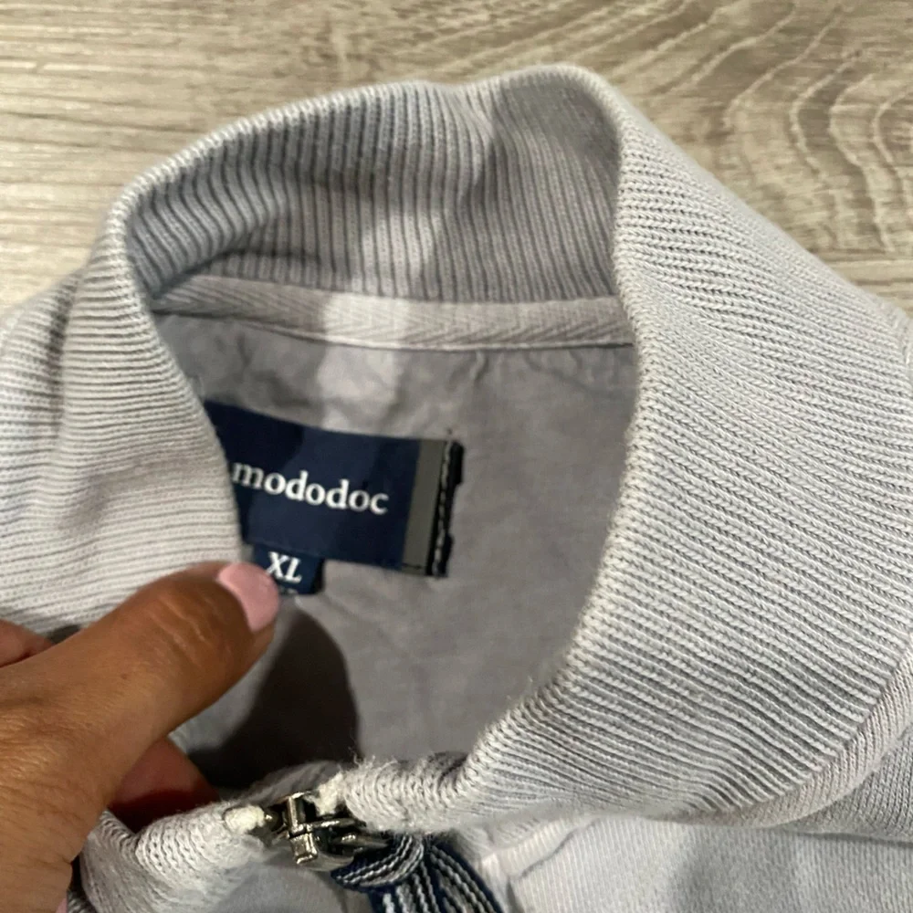 Mens Mododoc Full Zip Light Gray‎ Sweater XL Comfort Casual